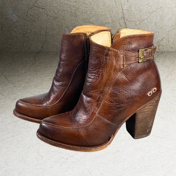 Bed Stu Shoes Bed Stu Womans Leather Isla Block Heel Ankle Bootie